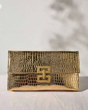 Shein Solid Color Luxury Flap Stone Pattern Stylish Clutch Handbag >