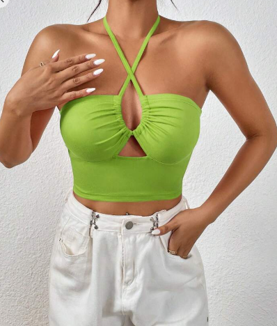 Shein Women's Summer Casual Sexy Halter Backless Camisole, XL +