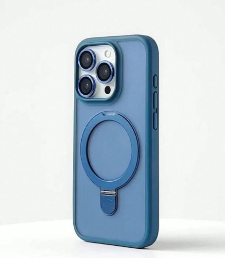 Matte Metal Ring Kickstand Skin Feel Matte Phone With Hard Bumper Cover And Wireless Charging -.