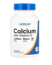Nutricost, Calcium with Vitamin D, 60 Tablets +
