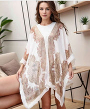 Shein One Piece Paisley Pattern Paisley Flower Printed Sunscreen Shawl >