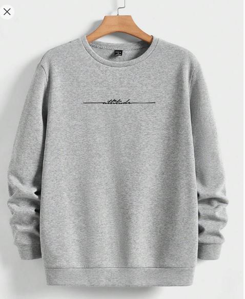 Shein Men Letter Graphic Thermal Sweatshirt, XL */