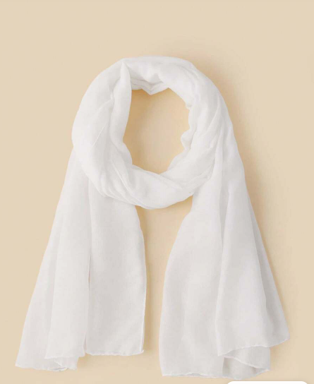 Shein 1pc Cotton Arabic Solid Color Long Scarf, Hijab, Shawl +