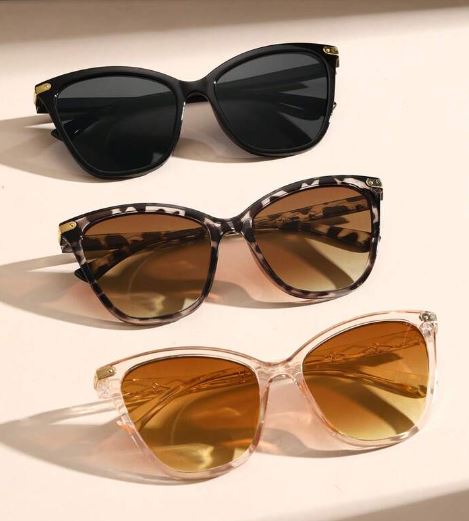 Shein 3pcs Black Tortoiseshell Classic Cat Eye Boho Sunglasses /