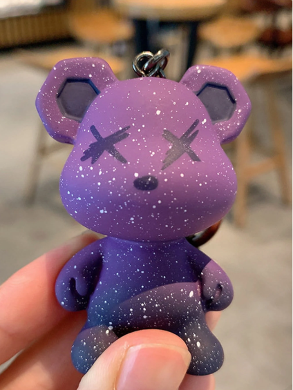 Shein Cute 2pcs/Set Women's Gradient Color Doll & Car Keychain -.