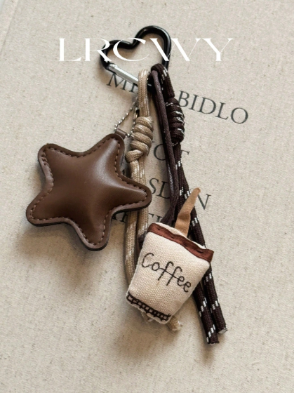 Shein Fashionable & Unique Coffee Star Knot Bag Charm/Pendant Keychain >