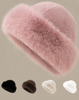 Shein 1pc Women's Luxury Faux Fur Winter Hat -.