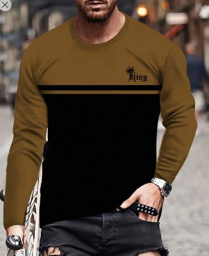 Shein Men Colorblock Basic Daily Round Neck T-Shirt -.
