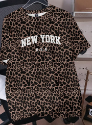 Shein Street Leopard Print New York T-Shirt >