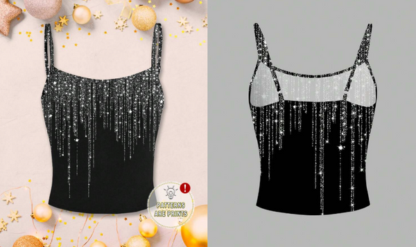 Shein Casual Minimalist Glitter Graphic Print Sexy Camisole Tank Top +