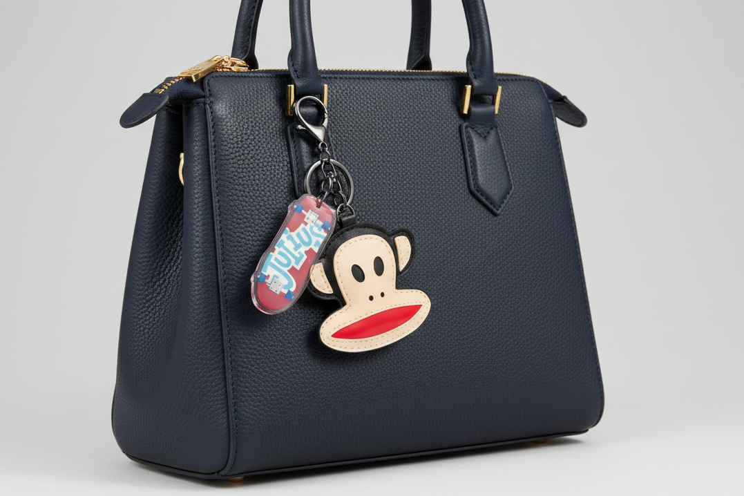 Shein Paul Frank X SHEIN 1pc Cartoon Monkey Pattern Keychain -.-