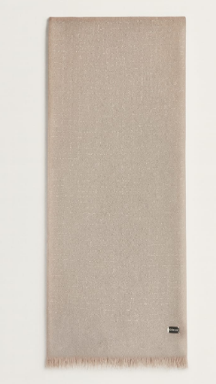 CK. Abstract Gold Lurex Metallic Scarf Wrap >