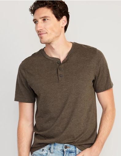 Old Navy Soft-Washed Short-Sleeve Henley T-Shirt for Men, XXL */