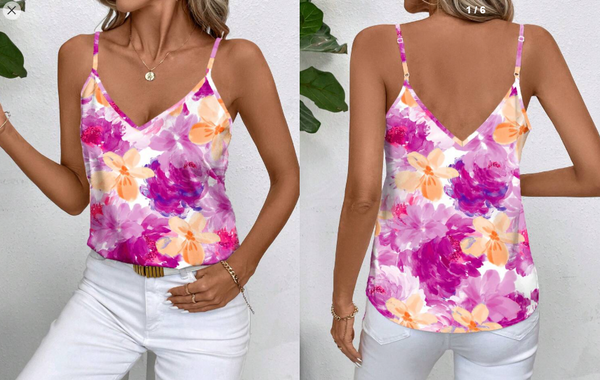 Shein Floral Pattern Casual Women Camisole Top, XL +