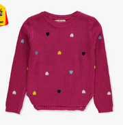Pink Angel Girls' Rainbow Hearts Sweater, 14T -.
