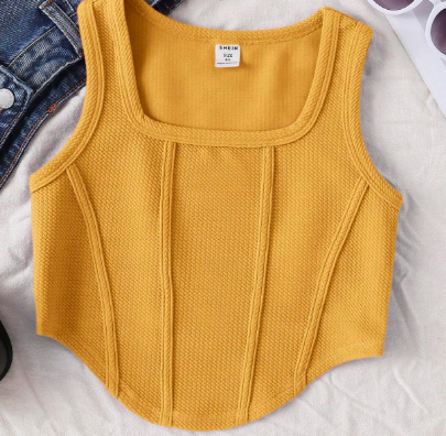 Shein Tween Girl Solid Knitted Casual Tank Top, 10T +