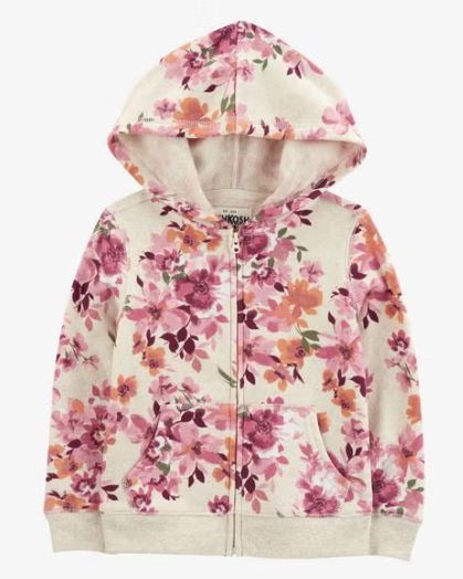 Oshkosh Toddler Floral Print Fleece Jacket, 3T /