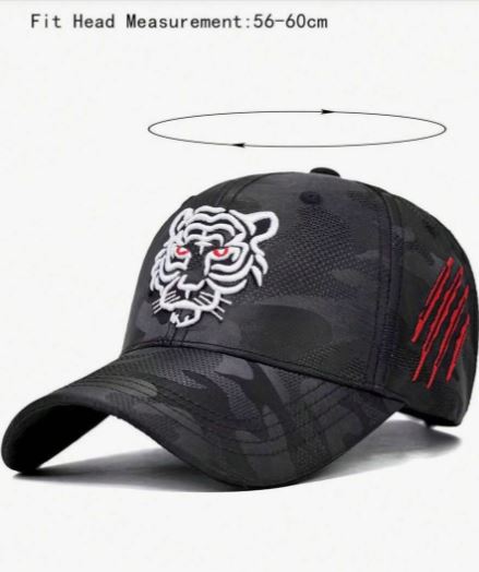 Shein 1pc Men's Outdoor Tiger Head Embroidery Baseball Cap /