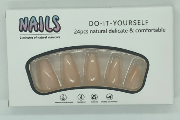 Shein 24Pcs Natural, Delicate, Comfy, Press On Nails +
