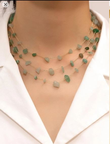 Shein Stone Decor Layered Necklace /