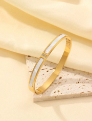 Shein Women's Stainless Steel 18K Gold Plated Bracelet Set>