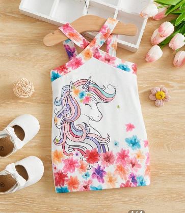 Shein Baby Unicorn Print Cami Dress, 18-24M*/