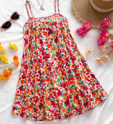 Shein Women's Floral Printed Cami Dress, L +