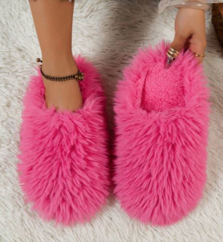 Shein Winter Plush Slip-On Slippers, Size: 36-37