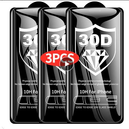 3PCS Full Cover Tempered Glass on For iphone 6s plus  +