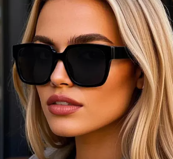 Shein Polarized Sunglasses Retro Square Frame Plastic Fashion Glasses +