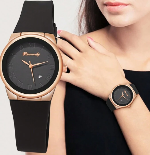 Shein 1pc Women's Quartz Wrist Watch With Plastic Strap>