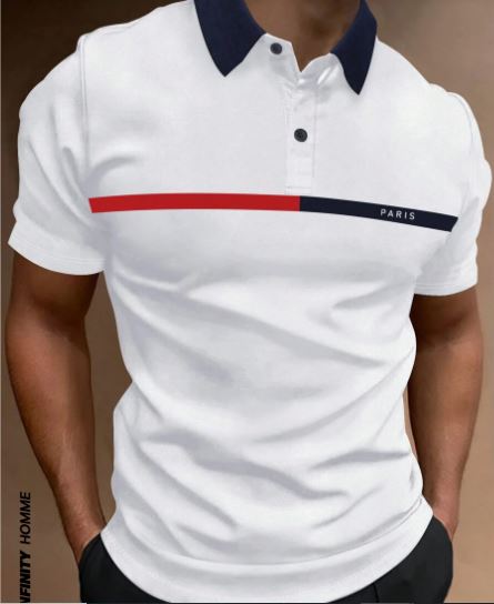 Shein Men Letter Graphic Contrast Collar Polo Shirt, S /