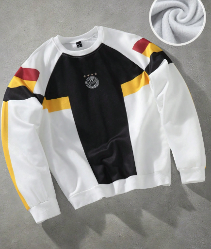 Shein Campus Court Aesthetic Post--Men Raglan Sleeve Sporty Casual Colorblock Pullover, XL -.