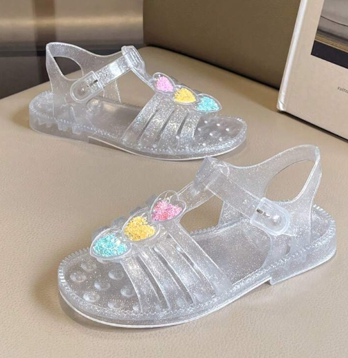 Shein Girls' Open Toe Anti-Slip Beach Sandals, Size: 32>