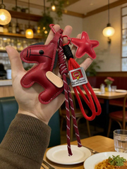 Shein Handmade Anchor & Burgundy Horseshoe Mini Golf Club Keychain Bag Charm >