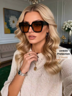Shein Retro Square Large Frame Plastic Fashion Glasses