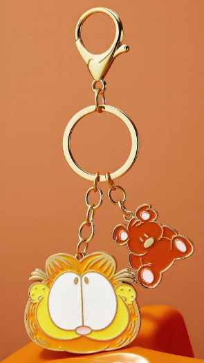 Shein Garfield Cute Cartoon Cat & Bear Zinc Alloy Keychain ---