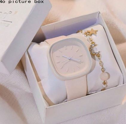 Shein 2pcs/Set Forest Style Student Quartz Watch /