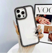 Luxury Shiny Rhinestone Glitter Hard Acrylic 1pc Transparent Phone Case>