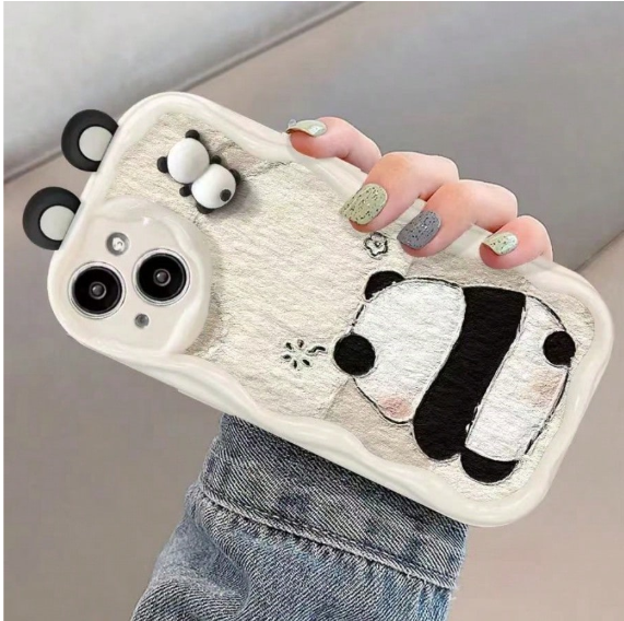 Silicone Panda Elements Novelty 1pc 3D Panda Liquid Silicone Phone Shockproof Case>
