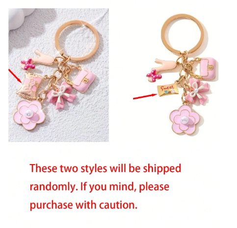 Shein 1pc Charming Pink Mini Keychain>