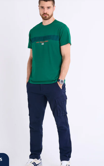 U.S. Polo Embossed USPA Stripe Jersey T-shirt -.