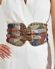 Shein Multi-Color Studded Western Style Elastic Waist Belt Halloween Costume>