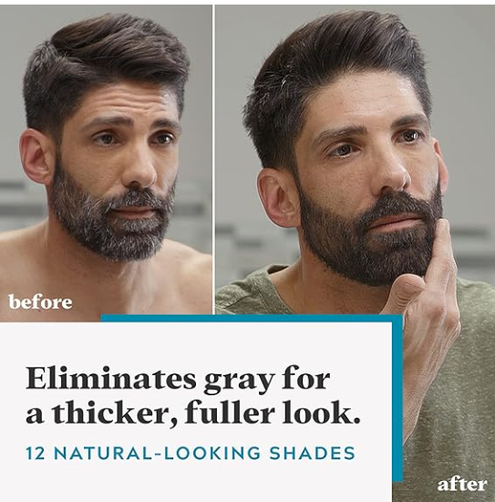 Just For Men Mustache & Beard, Beard Dye for Men - Dark Brown, M-45, Pack of 1 +