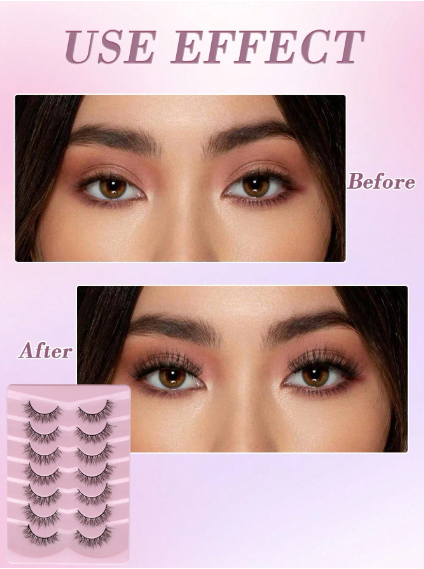 Shein FindLove 7 Pairs Natural Crossing Faux Mink Eyelashes, Code: FS-3D-06 -.