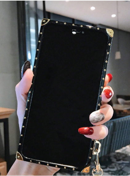 Shein 1pc Rhinestone Decorated Lanyard Mirror Phone Case>