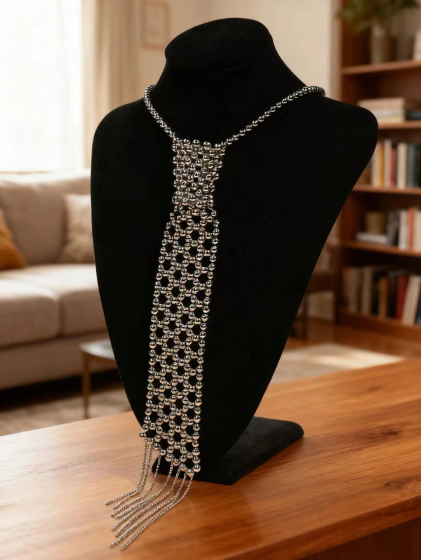 Shein 1pc Women's Vintage Handmade Crochet Pearl Hollow Detachable Collar >