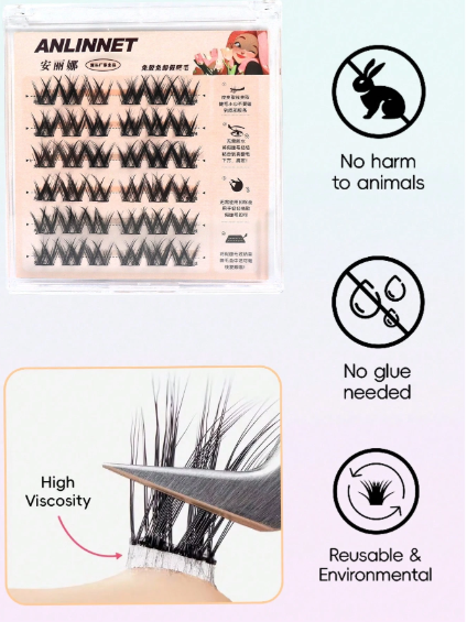 Shein 36pcs/Set C-Curl 5D Lash Extensions, Natural Look Fluffy & Voluminous Lashes, Code: 6#