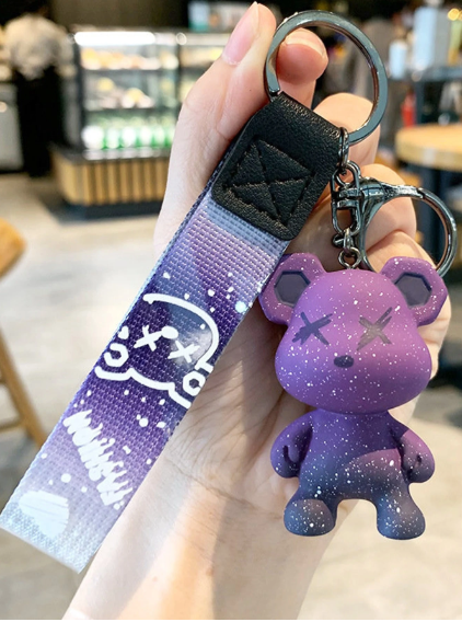 Shein Cute 2pcs/Set Women's Gradient Color Doll & Car Keychain -.