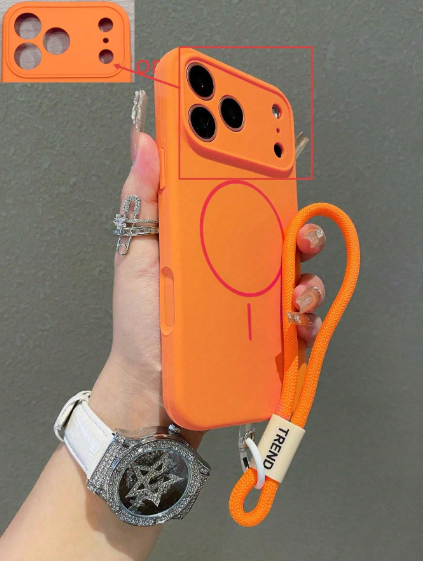 Luxury Magnetic Matte Liquid Protective Silicone Orange Color Phone Case >